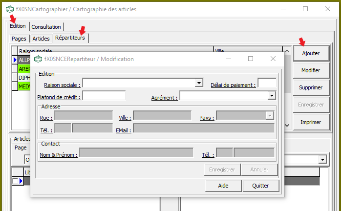 Formulaire de cartographie des articles